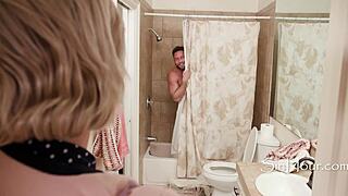 Busty Ellie Nova delivers slick nuru wife-cheat massage