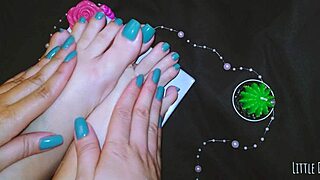 Teen foot massage builds to shaking orgasm fetish explosion