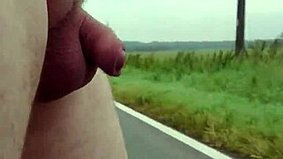 german exhibitionist flashes fat body and small cock barefoot in public outdoor spots