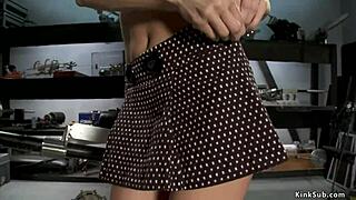Naughty vixen tests repair shop machines intimately