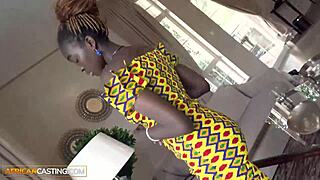 Tall slim ebony model nails facial after wild casting session 🔥💦