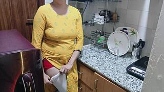 hey i walk in on my horny indian stepmom bending over in the kitchen for dirty talk doggystyle