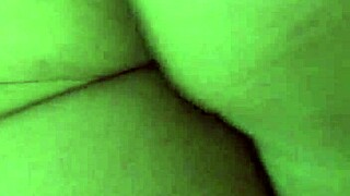 close up milf ass massage with wet clit piercing tease