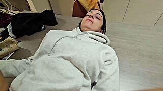 Desperate Wife Railed Hard on Kitchen Table Full Fuck Fest