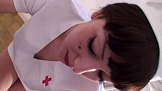 British Nurse Gabriel Kay Secretly Sucks Big Black Cock Patient in Hospital Room
