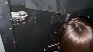 Swing Hottie Joins Glory Hole Cock Sharing Fun