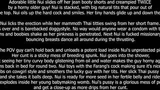 Drunk horny Thai brunette hooker bares it all for cash pounding in Thailand bar