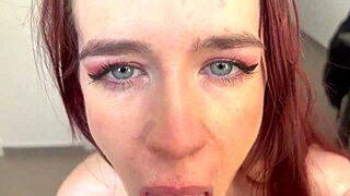 Roommate drops to knees craving my throbbing cock in her mouth