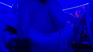 plump beauty takes huge black cock and monster dildo deep