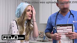 emma starletto's sloppy creampie demands perv doctor's bold exam