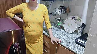 hey i walk in on my horny indian stepmom bending over in the kitchen for dirty talk doggystyle