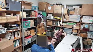 Female Thief in Lingerie Seduces Store Officer for Bent Over Doggystyle Pounding!
