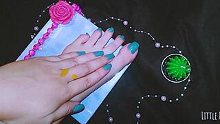 Teen foot massage builds to shaking orgasm fetish explosion