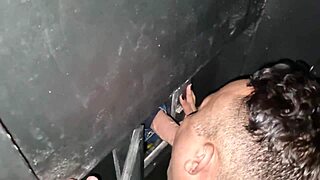 me and my friend trolling cocks at the glory hole with our big tits out 😈🍆