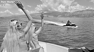 Naughty Nymphos Candee Licious Veronica Leal Share DP Cock On Boat!