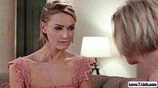 Milf boldly teaches stepdaughter intense pussy fingering