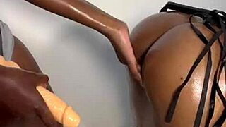 damn these oiled black lesbians lick pussies hard with strapon toys 😈