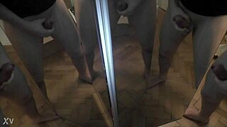 How's one man unloading six cocks on mirror?