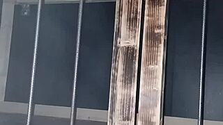 maitresse kantalis chained in club cage fucked hard