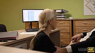 Naughty czech teen fucked hard in loan office sex casting by agent for cash