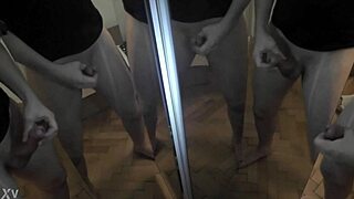 How's one man unloading six cocks on mirror?