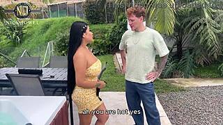 peruvian maid's steamy backyard quickie with huge cock hidden away