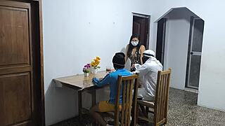 a latino and his arab friend visit colombia then the wild latino fucks their sexy waitress hard