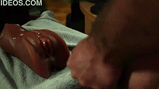solo babe gulps huge homemade cum load