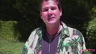 naughty black milf outdoors bends for white guy's tight asshole pummeling