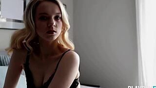german 18+ blonde teen emmi flaunts petite body small tits in playboy solo tease