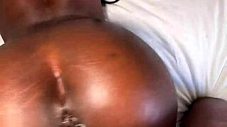 petite ebony's creamy wet pussy stretched by bbc doggystyle till cum drench