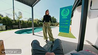 vr cosplay parody has redhead kim deepthroating huge cock in kim possible pt 3