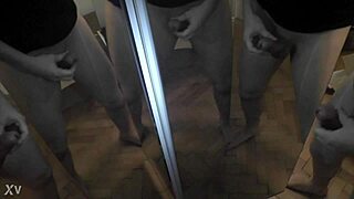 How's one man unloading six cocks on mirror?