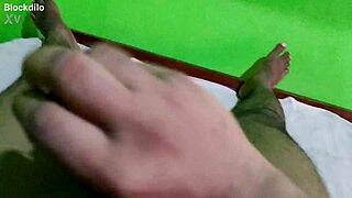 blockdilo strokes his thick black cock solo hard