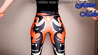 PAWG Twirls Big Elastic Ass in Yoga Shorts Leggings Closeup