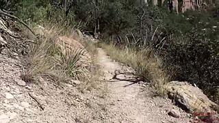 She Deepthroats Swallows Cum On Public Hiking Trail Blonde Outdoor Suck