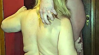 pregnant milf drops to knees for deep blowjob ending in hot facial cumshot