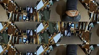face-fucking and cum play while wearing tight jeans