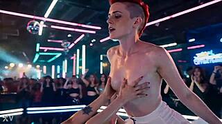 Lesbian fun in the club tonight