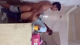 my husband almost catches us fucking in the kitchen