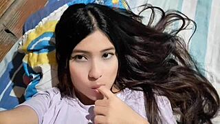 Sexy colombian girl masturbates at home with toys