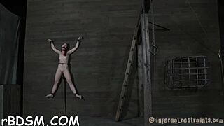 femdom prod shocks bound girl's milk cans before hard pussy domination contest