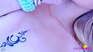 damn cute blonde naked close-up body!!