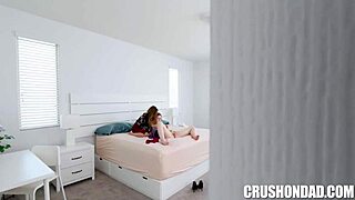 Watching boyfriend pound petite stepdaughter's tight holes up close