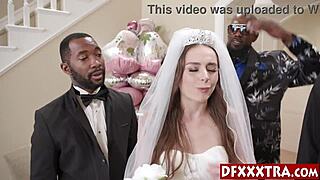 sexy teen bride fucks husbands black friends at wedding