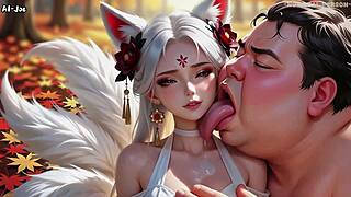 the cute little fox girl by the fat guy