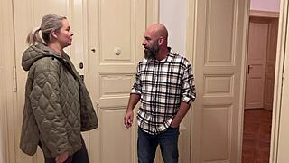 busty blonde milf spreads for old neighbor's monster cock pounding