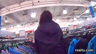 Tease Czech teen in shop then fuck her POV hard