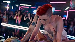 Lesbian fun in the club tonight