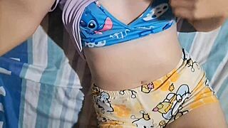 Sexy colombian girl masturbates at home with toys